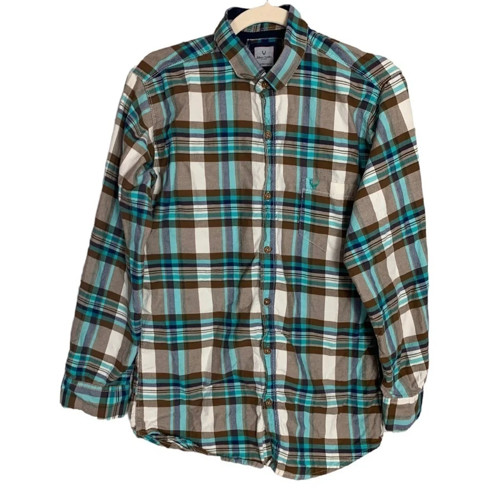 Allen Solly Men’s Plaid Button Front Short Size Medium Casual Nottingham England